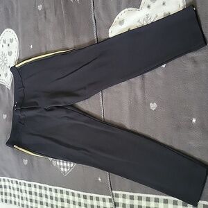 Old Navy Black Pixie Ankle Pants with Gold Stripe L